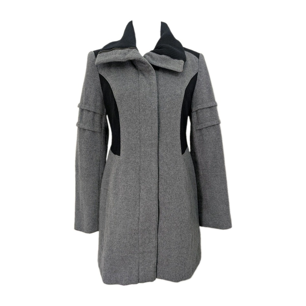Nicole Miller New York Fitted Gray Wool Blend Lined Coat Women's Size 4